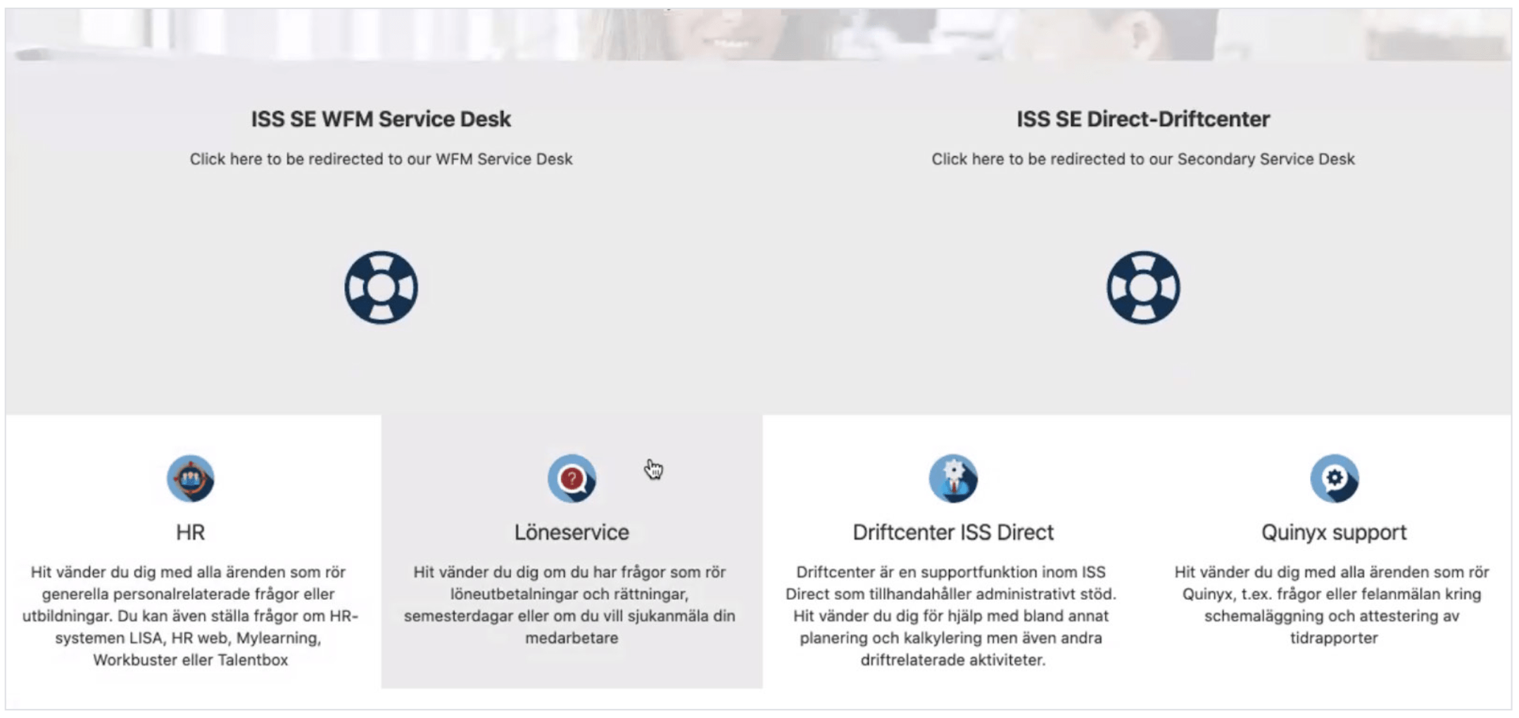 ISS' interne service desk